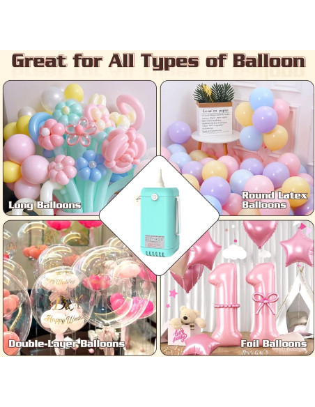 Bomba de Globo Eléctrica AXHJ 2 en 1 para Globos y Pelotas