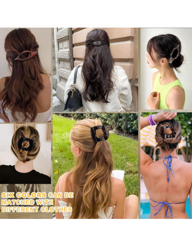 6 Clips de Pelo Franceses Planos Leopardo - Fuerte Sujeción