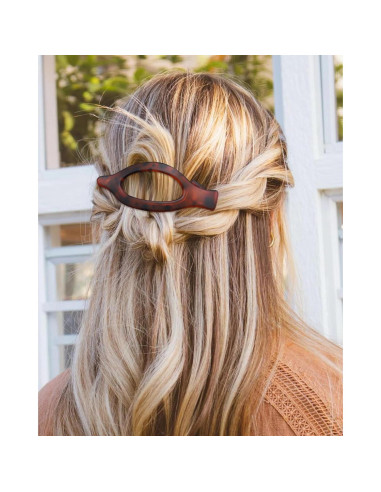 6 Clips de Pelo Franceses Planos Leopardo - Fuerte Sujeción