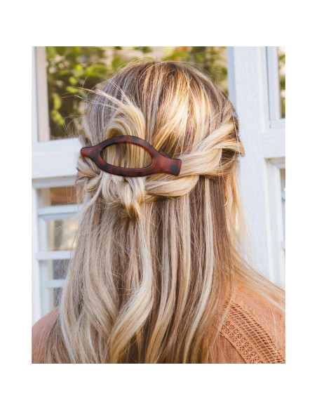 6 Clips de Pelo Franceses Planos Leopardo - Fuerte Sujeción