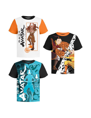 Camisetas Avatar La Leyenda de Aang Pack 3 Niños 8 Años