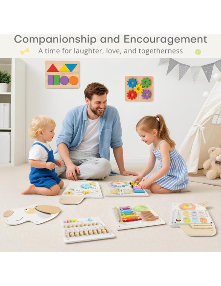 Panel Sensorial de Pared PIIKAGO para Niños 1-6 Años 152x59cm