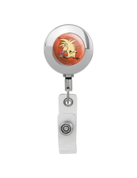 Porta Credencial Retráctil Metal Cromado Norbert Angry Beavers