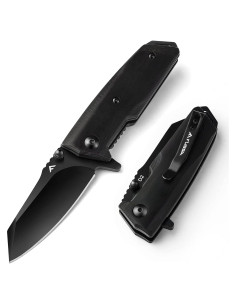 Cuchillo de bolsillo FLISSA F014048, hoja D2 70mm, mango ébano