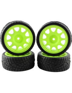 Neumáticos de Carreras Touring GDOOL 1/10 65mm Verde 12mm Hex 2
