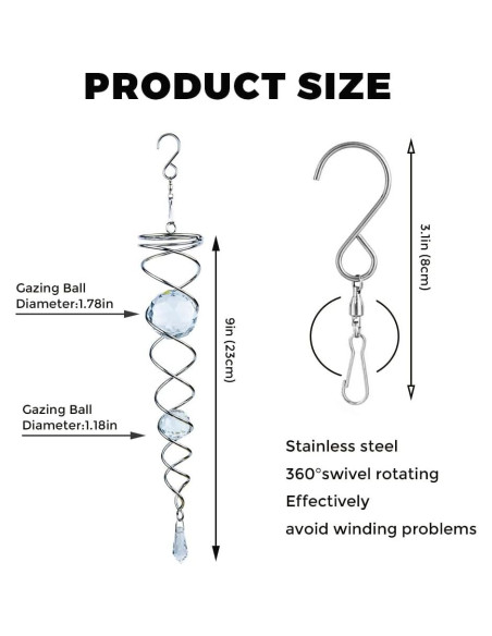 Bola de Observación Espiral 23 cm NPBIYOYG - Acero Inoxidable