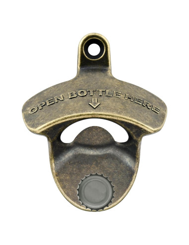 Abrebotellas Magnético Luwanburg Montado en Pared Bronce Antiguo