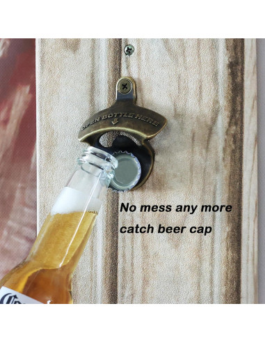 Abrebotellas Magnético Luwanburg Montado en Pared Bronce Antiguo