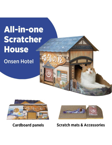 Casa Rascadora para Gatos SMILE PAWS 32x50x48cm Resistente