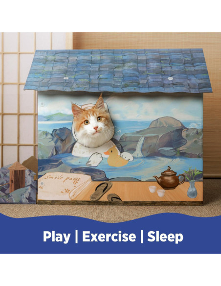 Casa Rascadora para Gatos SMILE PAWS 32x50x48cm Resistente