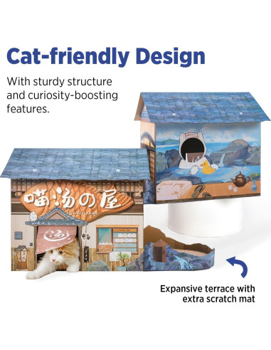 Casa Rascadora para Gatos SMILE PAWS 32x50x48cm Resistente