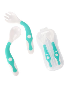 Juego de Cucharas y Tenedores AUNEOS para Bebés - Estuche de Viaje