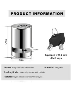 Candado de Disco de Freno KVAEY para Motocicleta - 2 Piezas 2