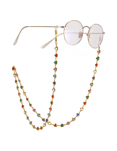 Cadena de Gafas de Sol TEAMER 80cm Acero Inoxidable Colorido