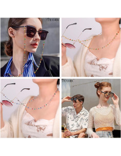 Cadena de Gafas de Sol TEAMER 80cm Acero Inoxidable Colorido 2