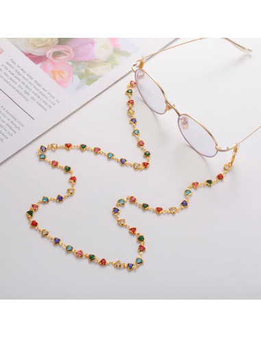 Cadena de Gafas de Sol TEAMER 80cm Acero Inoxidable Colorido