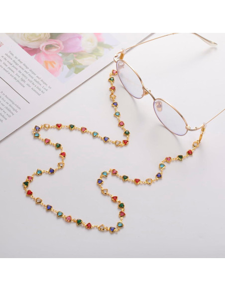 Cadena de Gafas de Sol TEAMER 80cm Acero Inoxidable Colorido