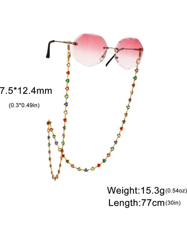 Cadena de Gafas de Sol TEAMER 80cm Acero Inoxidable Colorido