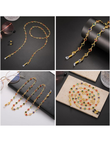 Cadena de Gafas de Sol TEAMER 80cm Acero Inoxidable Colorido