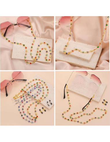 Cadena de Gafas de Sol TEAMER 80cm Acero Inoxidable Colorido