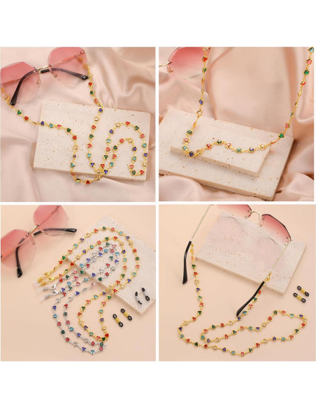 Cadena de Gafas de Sol TEAMER 80cm Acero Inoxidable Colorido