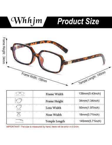 Gafas Bloqueadoras de Luz Azul WHHJM Cuadradas Unisex