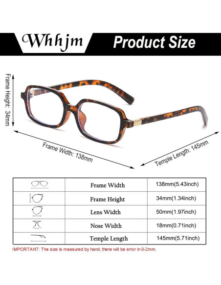 Gafas Bloqueadoras de Luz Azul WHHJM Cuadradas Unisex