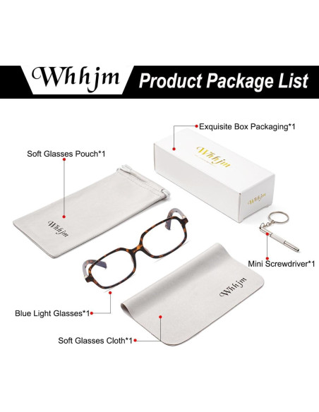 Gafas Bloqueadoras de Luz Azul WHHJM Cuadradas Unisex