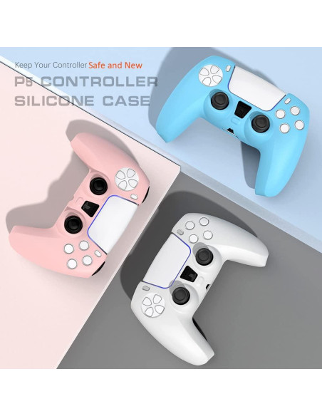 Funda de Controlador PS5 Rosa Peziang Silicona Antideslizante