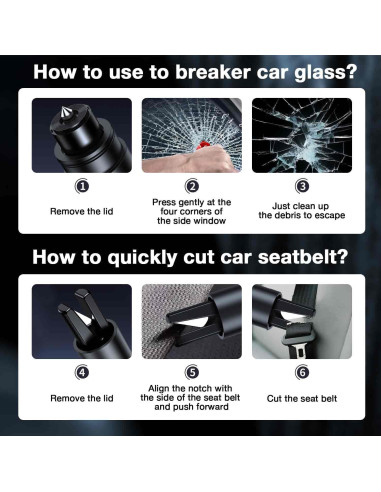 Cortador de Cinturón y Rompedor de Ventanas MOTORBUDDY 2-en-1