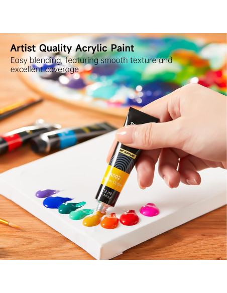 Juego de Pintura Acrílica 47 Piezas Shuttle Art 15 Colores 12ml