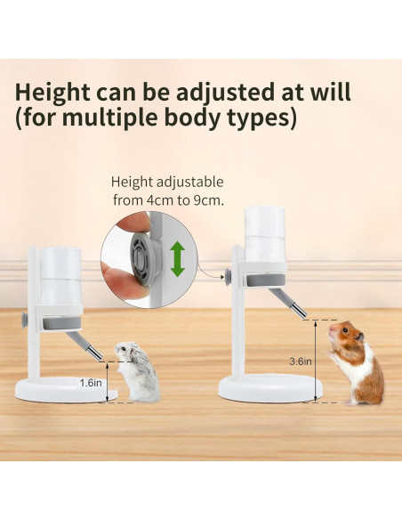 Botella de Agua para Hámster Marchul 120 ml Ajustable Blanca
