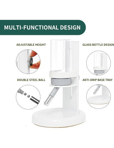 Botella de Agua para Hámster Marchul 120 ml Ajustable Blanca