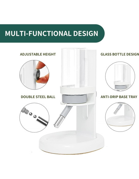 Botella de Agua para Hámster Marchul 120 ml Ajustable Blanca