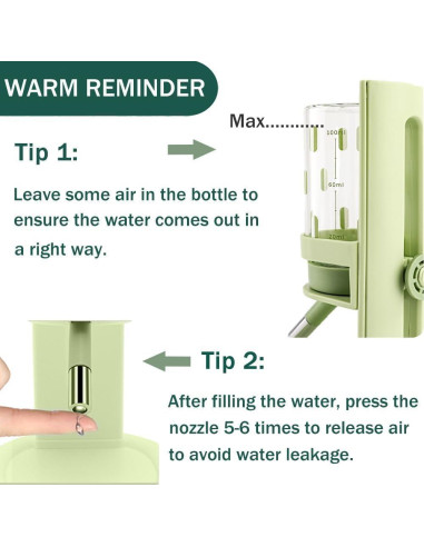 Botella de Agua para Hámster Marchul 120 ml Ajustable Blanca