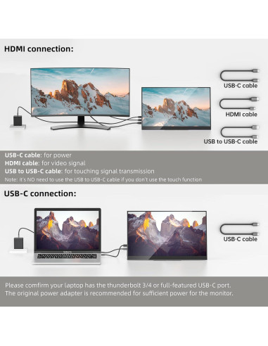 Monitor Portátil 15.6" 4K UHD Táctil Upperizon - 100% DCI-P3