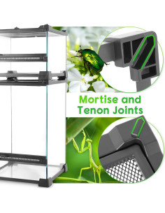 Mini Terrario de Vidrio Neptonion 20.32x20.32x15.24 cm para Reptiles 2