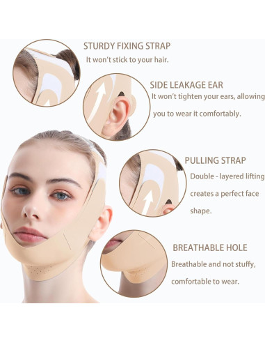 Moldeador de Mandíbula V-Line y Correa para Barbilla Ajustable