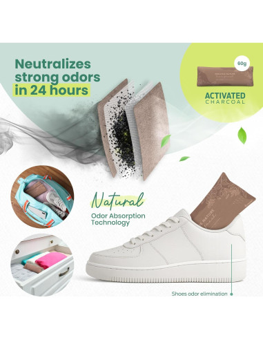 Insertos Desodorantes para Zapatos Roonin - Carbón Activado - Paquete de 2