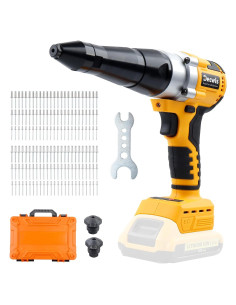 Pistola de Remaches Inalámbrica Decwls 20V, 3 Cabezales