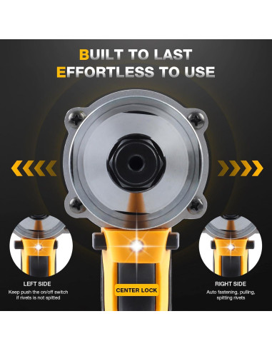 Pistola de Remaches Inalámbrica Decwls 20V, 3 Cabezales