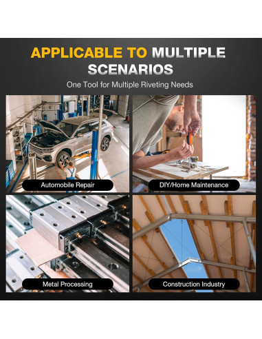 Pistola de Remaches Inalámbrica Decwls 20V, 3 Cabezales