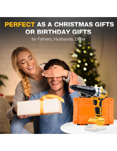 Pistola de Remaches Inalámbrica Decwls 20V, 3 Cabezales