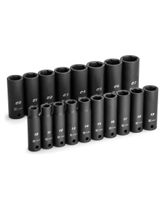 Juego de Enchufes de Impacto Profundo Capri Tools 10-27 mm, 18 Piezas