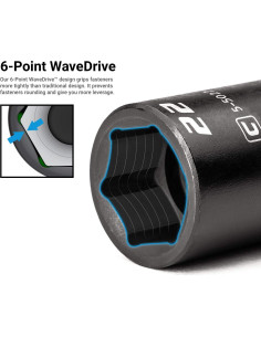 Juego de Enchufes de Impacto Profundo Capri Tools 10-27 mm, 18 Piezas 2