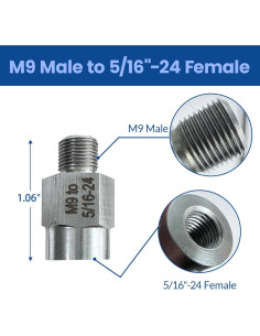 Adaptador de Rosca M9 a 5/16"-24 y 1/4"-20 Noyfemr 2
