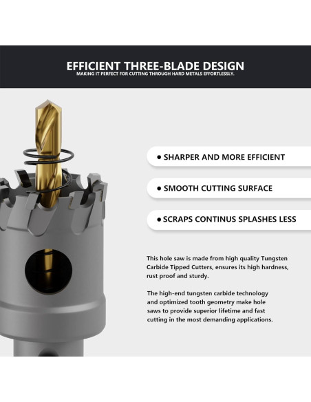 Sierra de Perforación de Carburo CSOOM 13mm para Metal y Madera