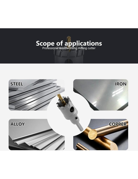 Sierra de Perforación de Carburo CSOOM 13mm para Metal y Madera