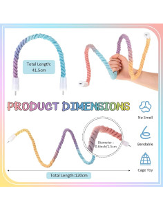 Perchas de Cuerda Colorida para Aves Skyygemm 41.5 y 120 cm 2