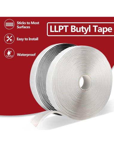 Cinta Butílica LLPT Negra 2.54 cm x 10 m Sellado Impermeable